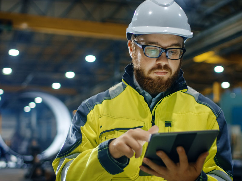 Engineer searching for stock
