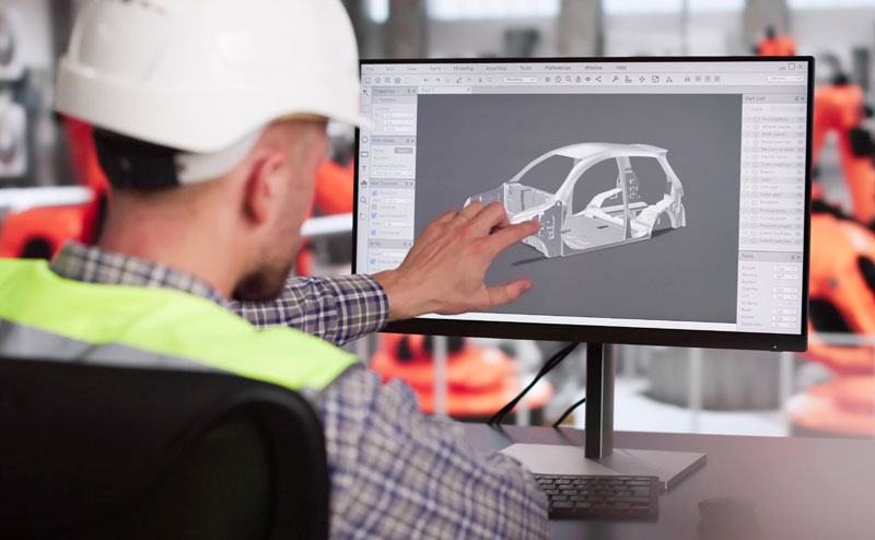 Automakers using CAD to design a car