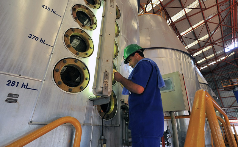 Engineer checking a readout
