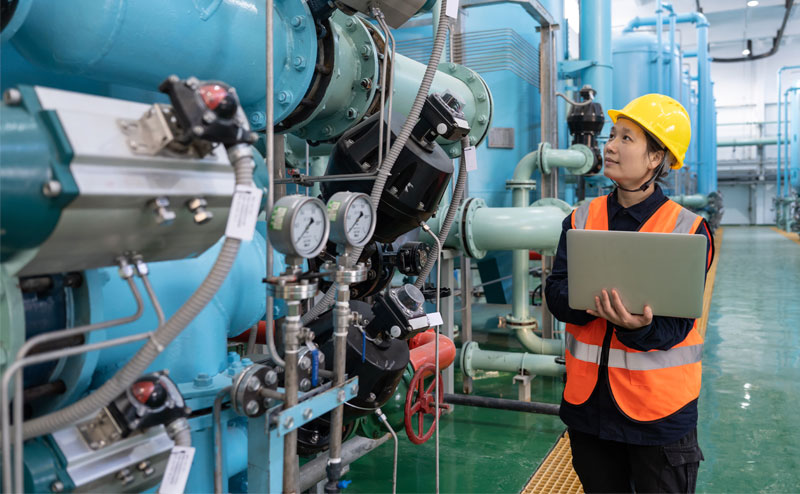 Engineer performing routine maintenance