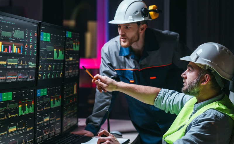 Engineers Reviewing a Tracking System