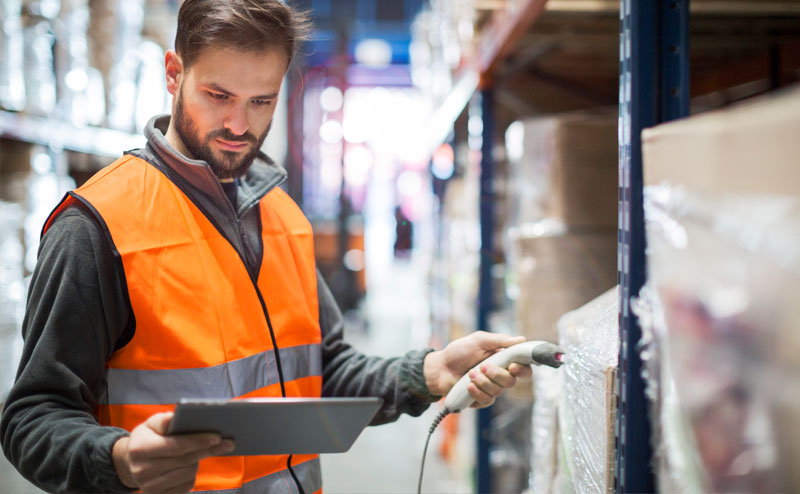 Man checking part validity
