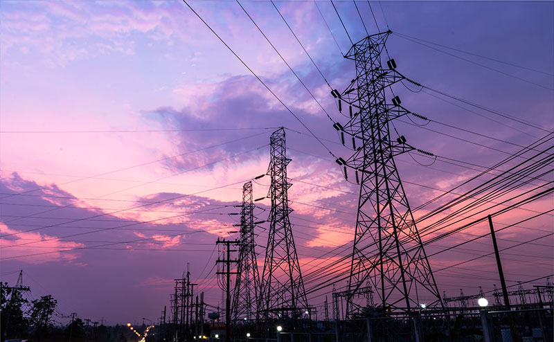 Pylons at sunset